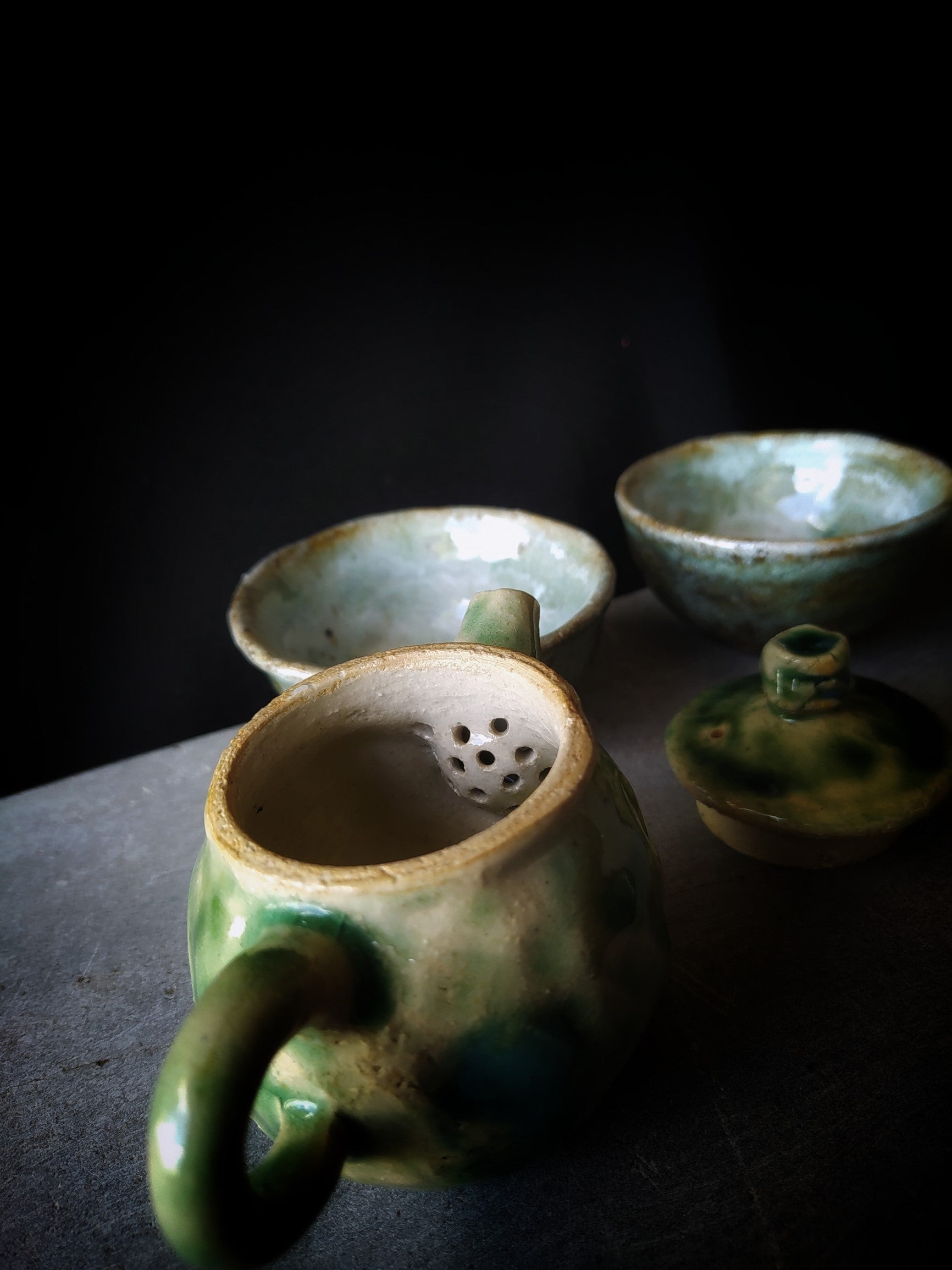 Anton Filonov green gongfu tea set - filter