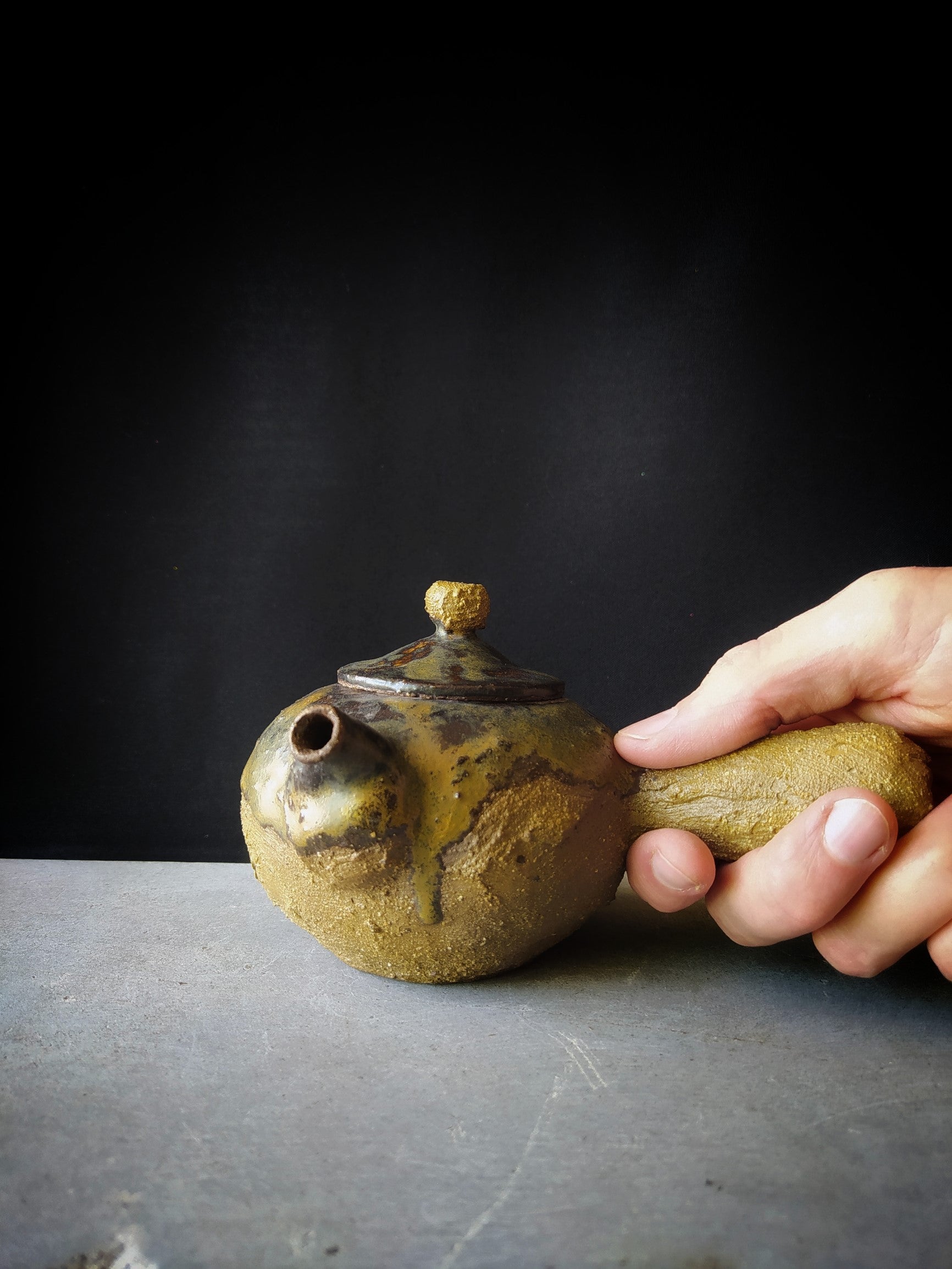 Anton Filonov yellow kyusu teapot - hand